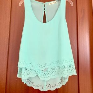 Teal open back tank